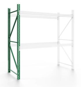 teardrop style Pallet Rack Upright by Husky Rack & wire and Interlake mecalux